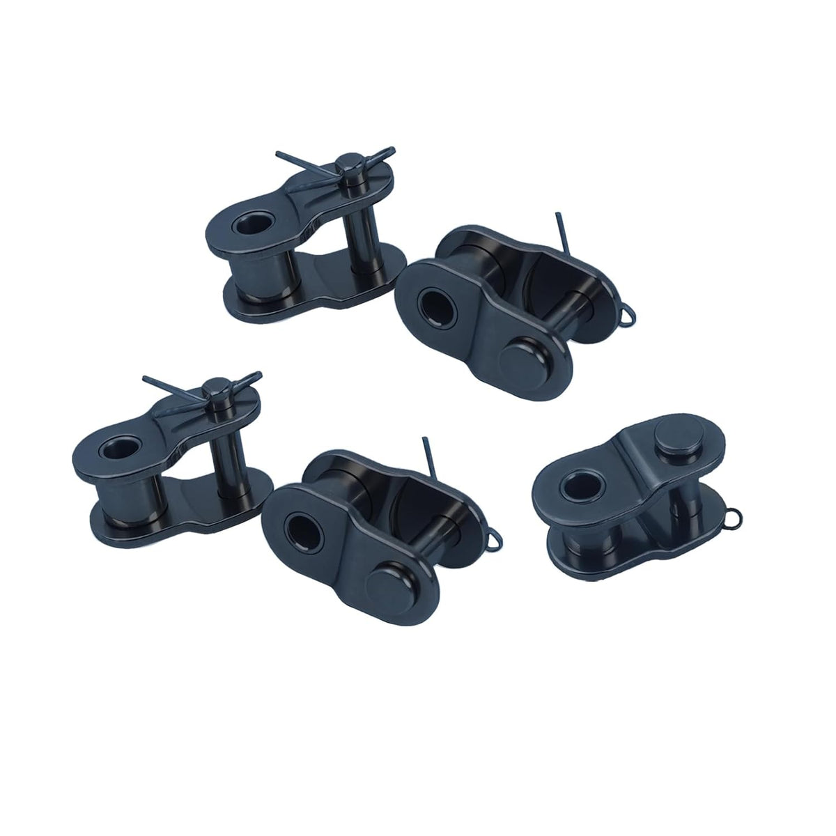 #80 Roller Chain Offset Half Link - 1" Pitch, ANSI-Compatible, Carbon Steel, 5-Pack for Chain Length Adjustment & Repairs