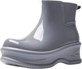 Women's Mens Waterproof Chelsea Ankle Boots Slip On Thick Lug Sole Garden Booties Mid Calf Short Rain Boots Non Slip