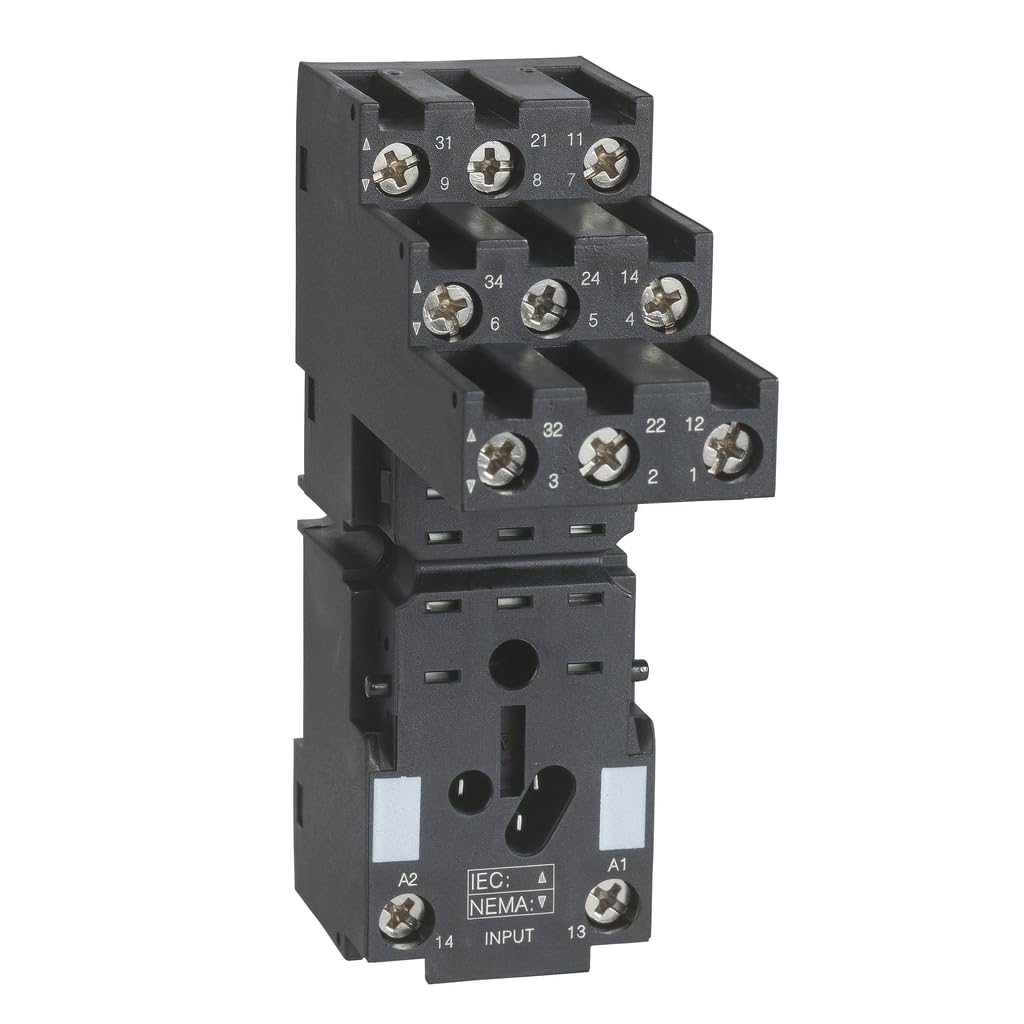 Relay Socket, Standard, Square, 11 Pin, 10A
