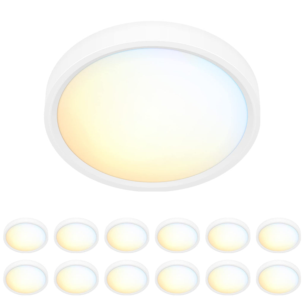 5 Inch Field Selectable 5CCT LED Edgelit Slim Surface Mount Downlight for J-Box, Round, Mini Flat Panel Light