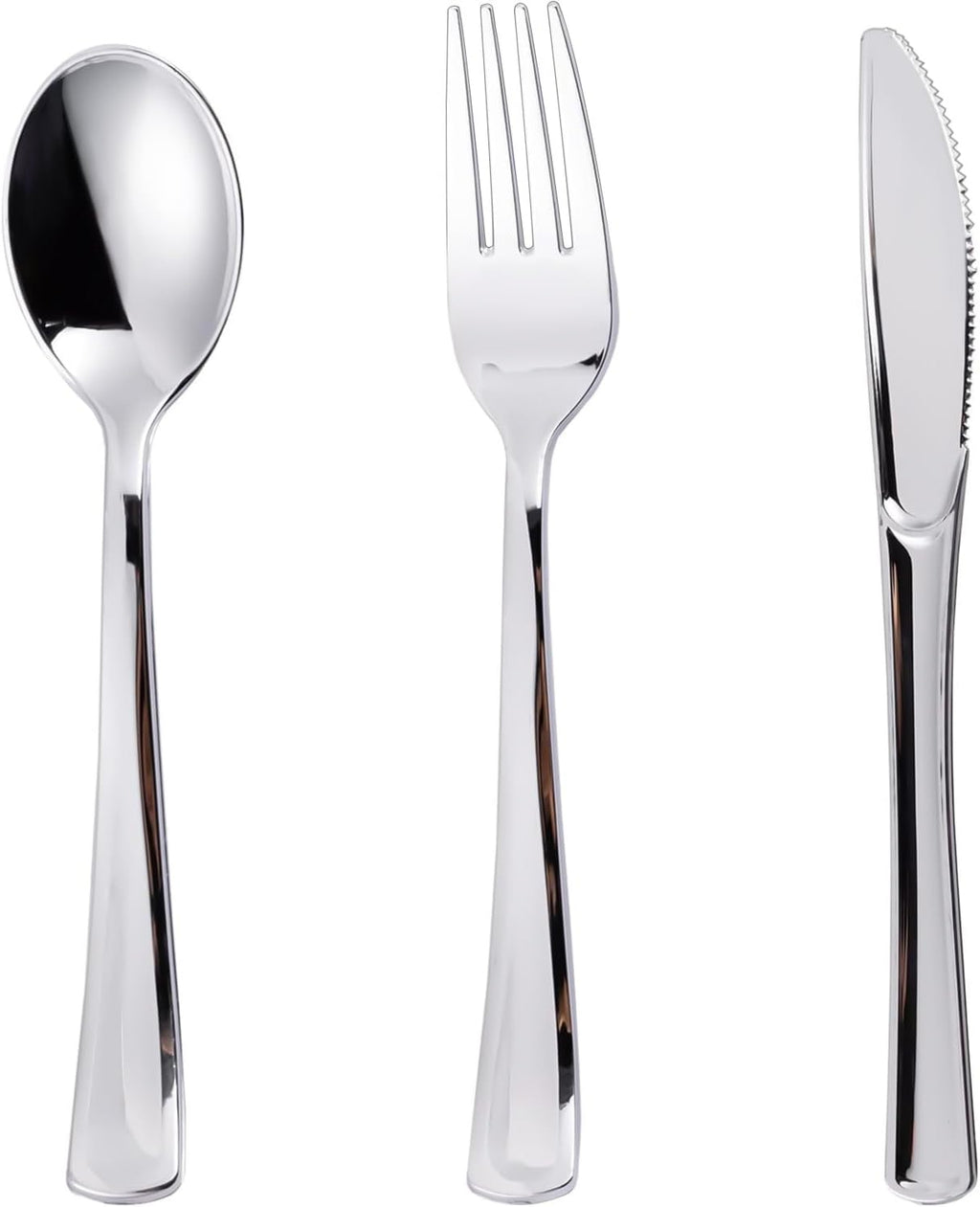 120PCS Silver Plastic Silverware, Disposable Utensils & Cutlery