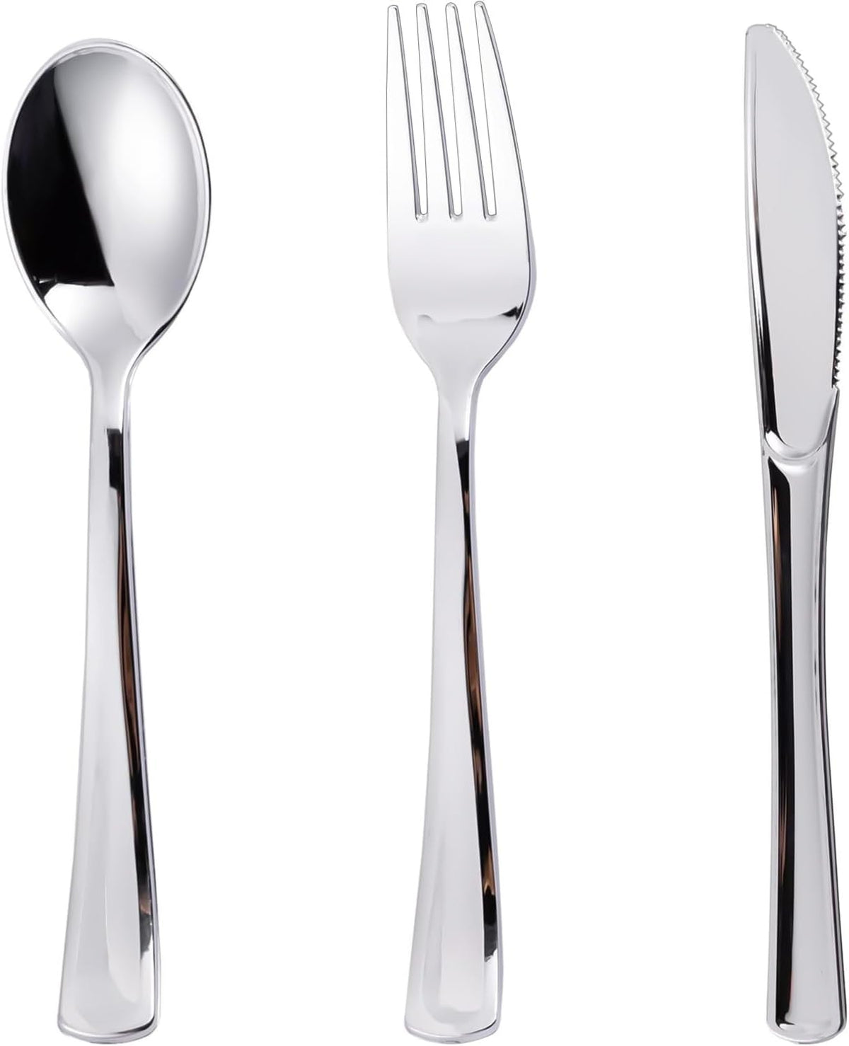 120PCS Silver Plastic Silverware, Disposable Utensils & Cutlery