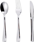 120PCS Silver Plastic Silverware, Disposable Utensils & Cutlery