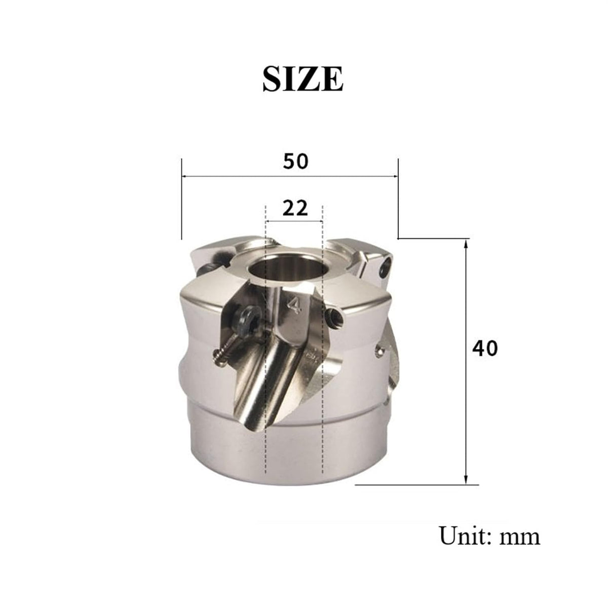 Indexable Face Mill 0.87"x 2" Main Offset 75° 4 Flutes Face Mill Milling Cutter