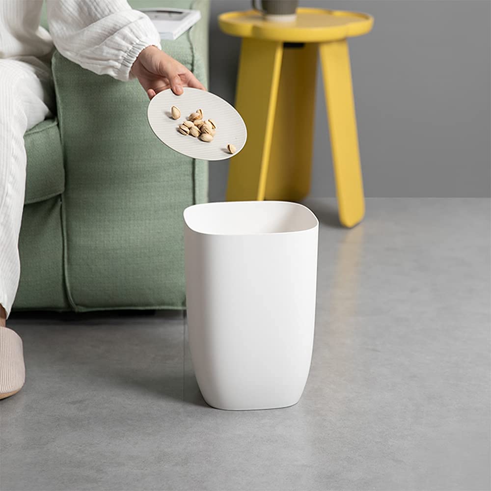 Bathroom Trash Can, Small Garbage Can for Bedroom, Living Room, Kitchen, Slim Cute Plastic Waste Basket for Office