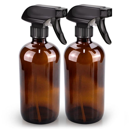 Glass Spray Bottle, Amber Glass Spray Bottle Set & Accessories Refillable for Plants Window Cleaners Aromatherapy
