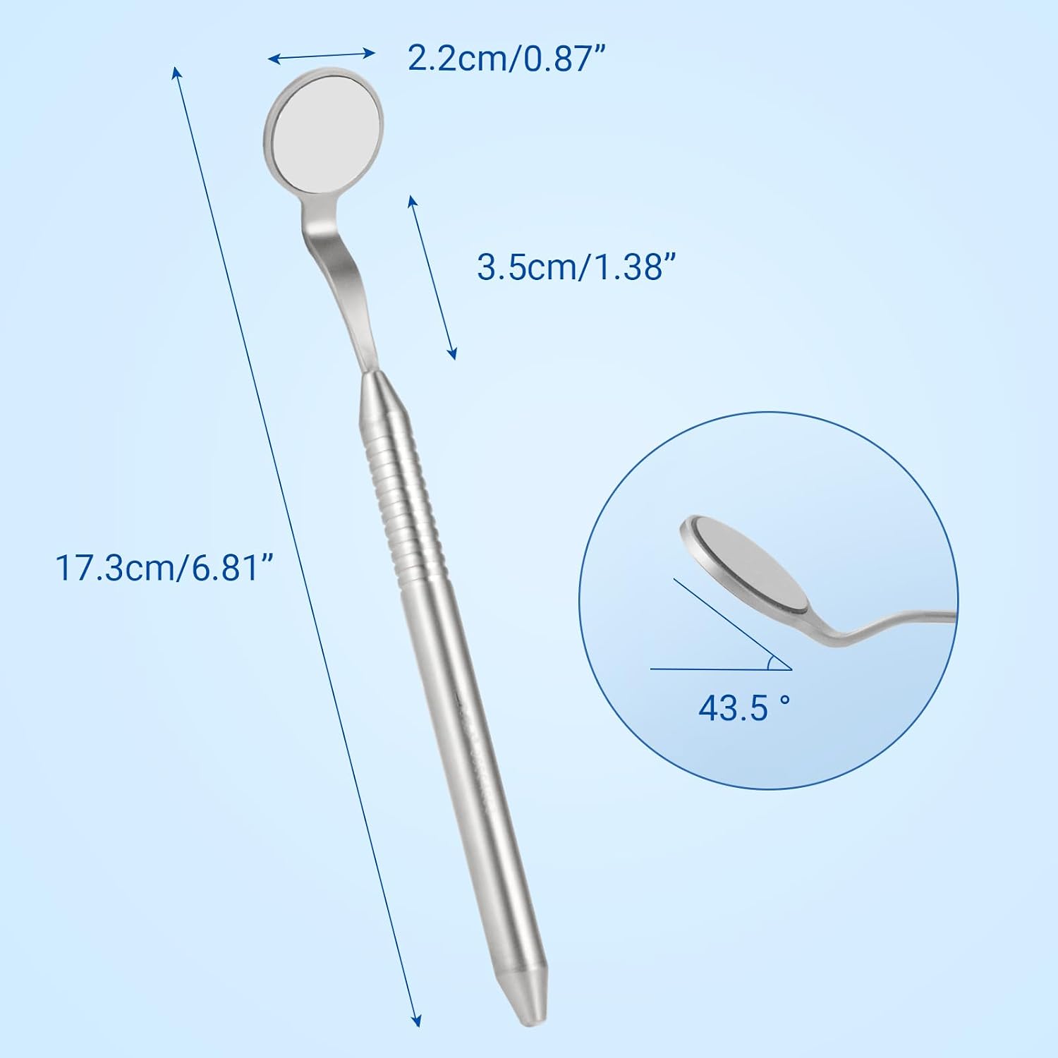 Double-Sided Dental Mirror #5 Stainless Steel 1 Pc/Pack | Anti-Fog Coating, Non-Slip Handle, Professional Intraoral
