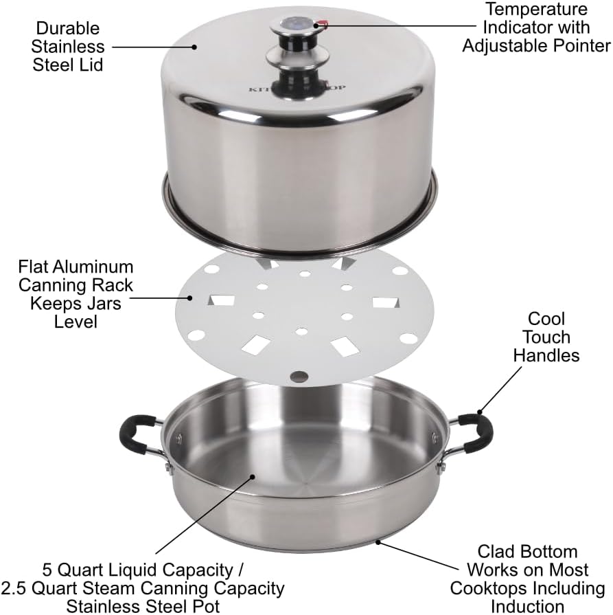 Steam Canner with Temperature Indicator (Stainless Steel Steam Canner)