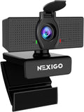 N60 1080P Webcam with Microphone, Software Control & Privacy Cover, USB HD Computer Web Camera, Plug and Play, for