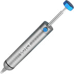 Solder Sucker No Clog Desoldering Pump for Solder Removing with Replaceable Heat Resistan Silicone Sucking Nozzle, Desoldering Tool Sodering Pump Strong Vacuum Aluminum Suction Remover