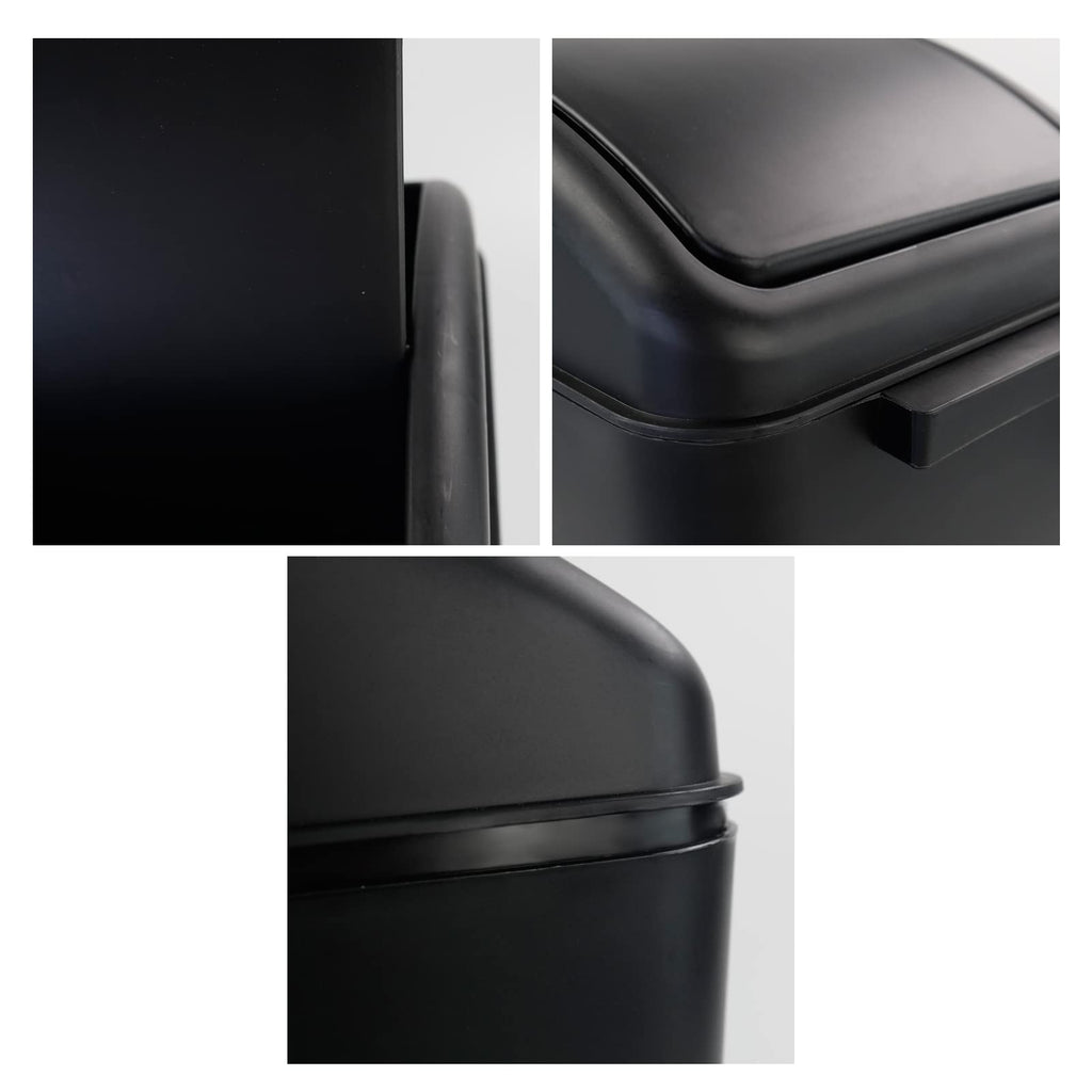 4.5 Gallon Plastic Swing-Top Trash Can, Garbage Can with Lid, Black
