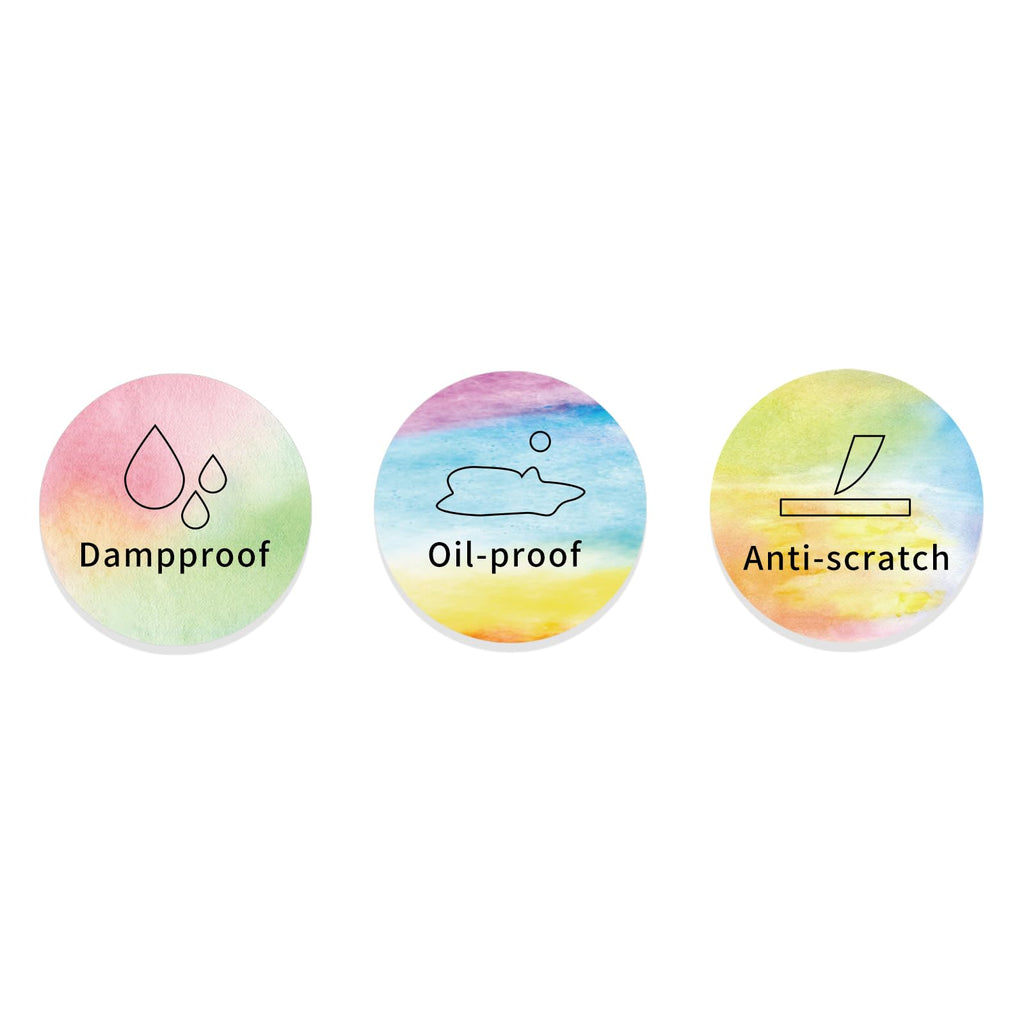 3 Inch Rainbow Round Thermal Label, Self-Adhesive Waterproof Circle Sticker for Logo Design, Multipurpose Direct