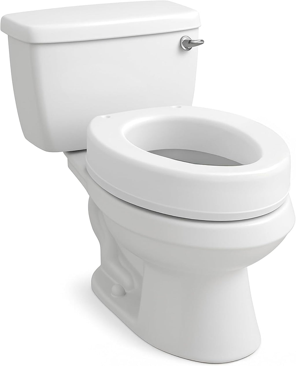 Toilet Seat Riser, Elongated Raised Toilet Seat Adds 3.5 inches to Toilet Height, Assists with Bending or Sitting
