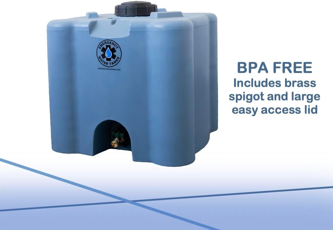 30 Gallon Stackable Emergency Water Storage Tank – Heavy-Duty Water Barrel for Long-Term Drinking Water or Preparedness