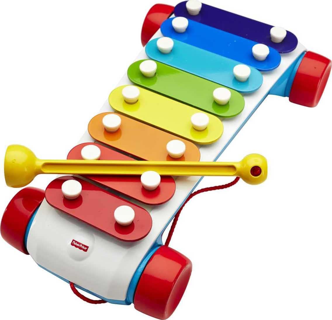 Fisher-Price Toddler Pull Toy, Classic Xylophone Pretend Musical Instrument with Mallet for Preschool Kids Ages 18+