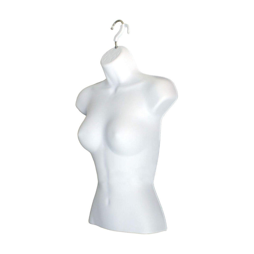 Female Mannequin Torso Hollow Back Body Stackable Dress Form with Hanging Hooks for Tshirt Display, Countertop, Craft