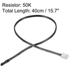uxcell 5 Pcs 50K NTC Thermistor Probe 15.7 Inch Epoxy Sensitive Temperature Temp Sensor for Air Conditioner