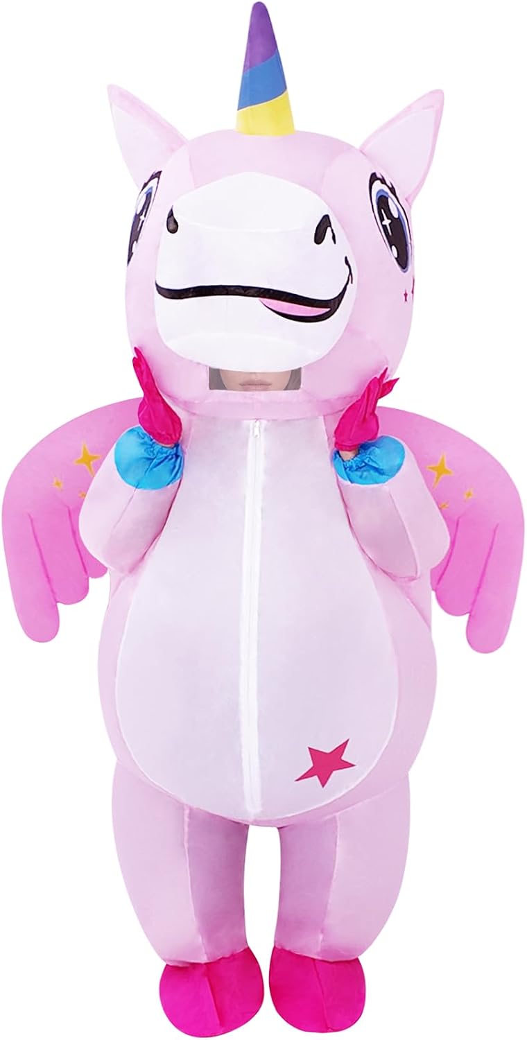 Inflatable Unicorn Costume for Adults, Funny Halloween Inflatable Costumes for Men Women