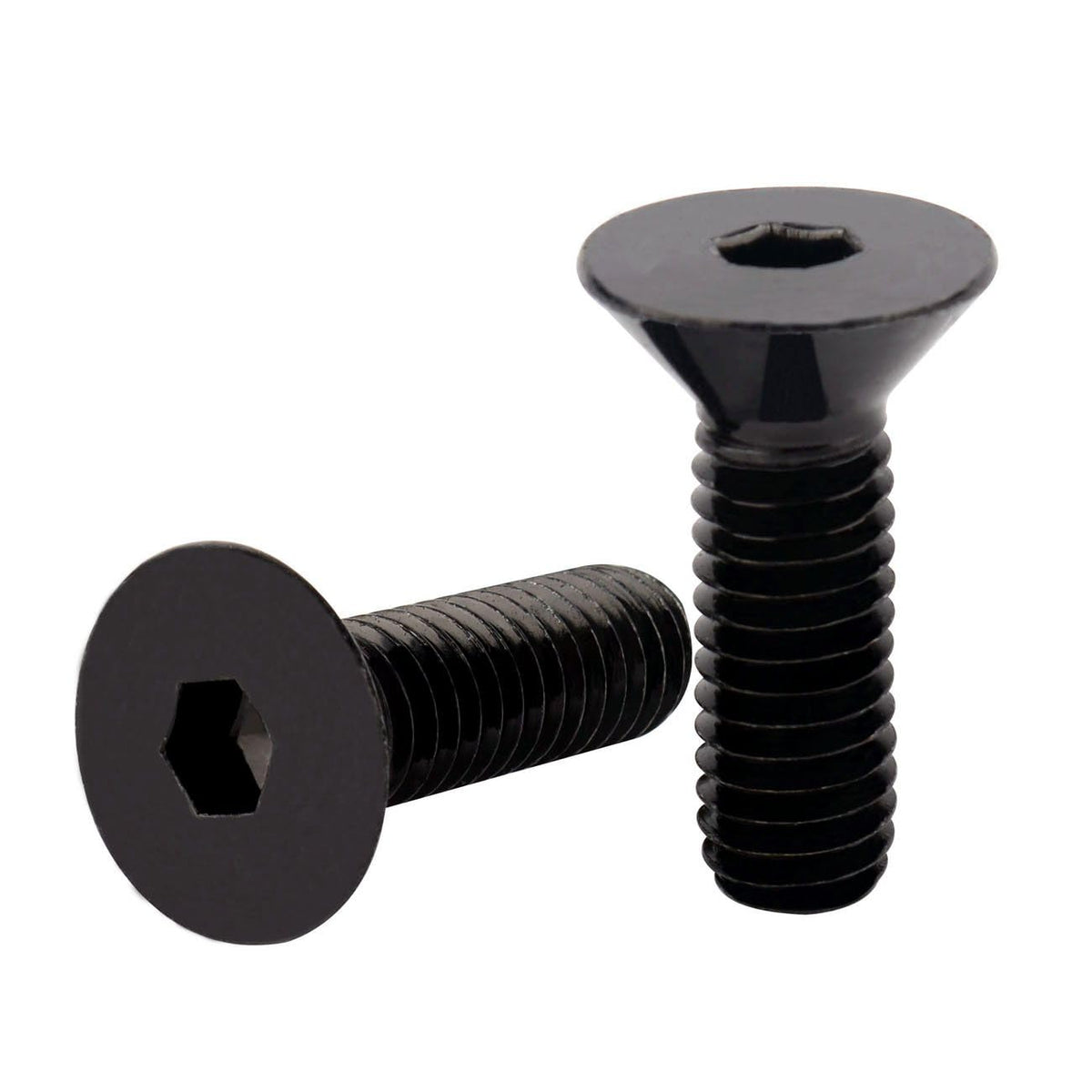 #8-32 x 5/8" Flat Head Socket Cap Screws Countersunk Bolts 304 Stainless Steel, Fully Thread, 50 PCS Black Finish