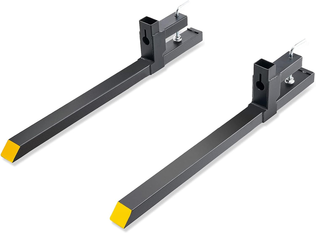 43" Clamp on Pallet Forks, 2000lbs Capacity Tractor Bucket Forks, Heavy Duty Quick Attach Pallet Fork for Bucket