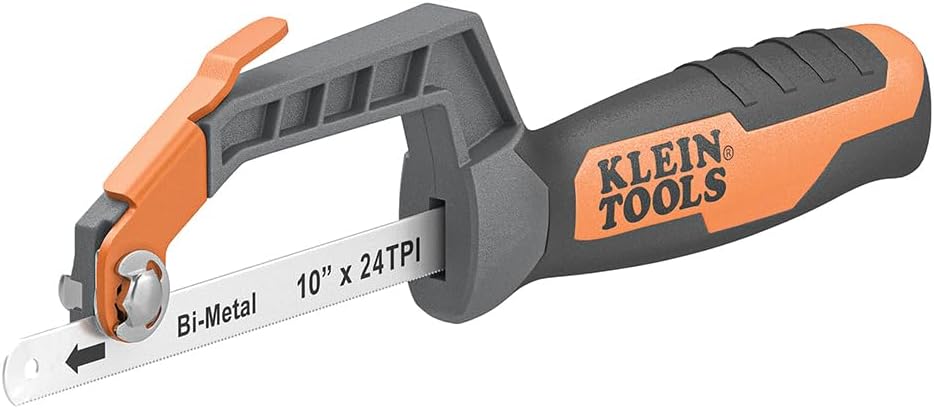 Klein Tools 31432 Compact Medium-Cut Hacksaw, 10-Inch 24 TPI Blade