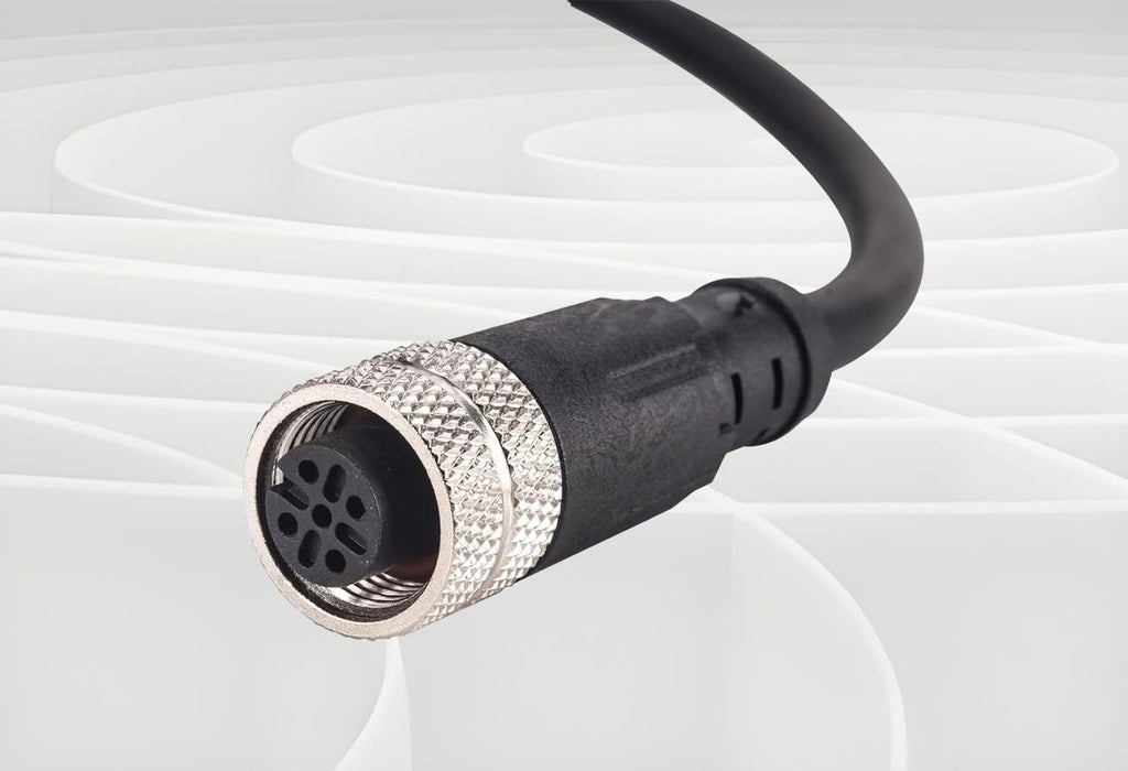 M12 5 Pins Female Connector Cables, Waterproof IP67 Solder Locking System, Brass Gold-Plated Contacts, A Code Straight Aviation Sensor Electrical Cable 60V 2A Industrial Grade Cable