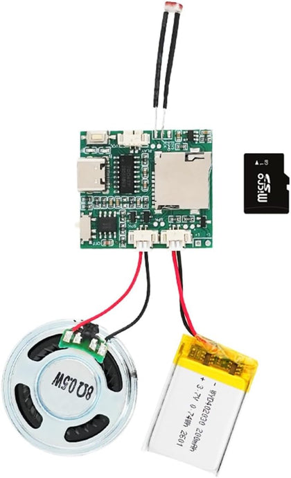 MP3 Music Voice Module Chip with Speaker,Light Sensor Downloading & Recording Sound Module,Programmable DIY Sound Recorder Music for Personalize,Halloween, Christmas,New Year Crafts Greetings Cards.