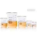 Scientific Glass Beaker Set with Magnetic Stir Bar Offered, 5 Sizes 50ml 100ml 250ml 500ml 1000ml, 3.3 Boro Griffin