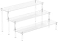 Acrylic Display Risers, 3 Tier Perfume Organizer, Clear Cupcake Stand | Large Shelf Risers for Figures, Dessert
