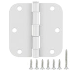 3 1/2" Matte White Door Hinges 3.5" 5/8" Radius Rounded 18 Pack