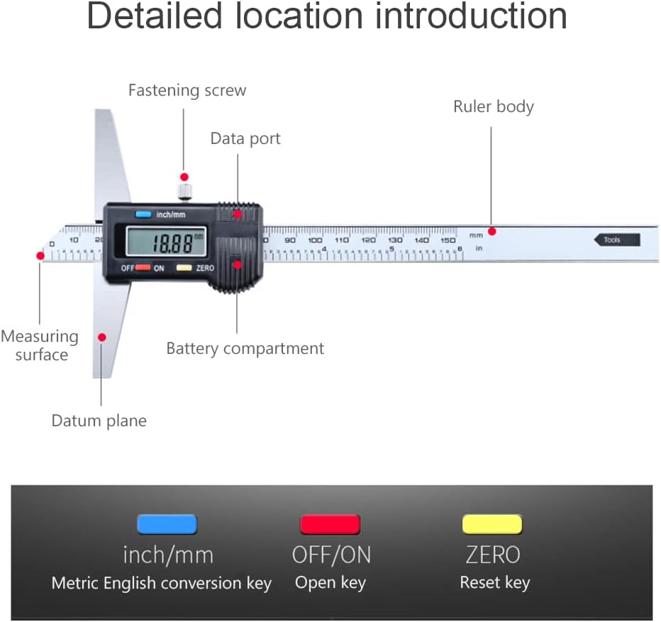 Digital Depth Caliper Electronic Ruler (150mm(Normal))