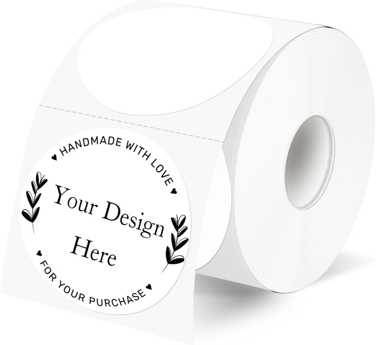 2 Inch White Round Thermal Labels Sticker, Waterproof Circle Direct Thermal Labels, Removable Multi-Purpose
