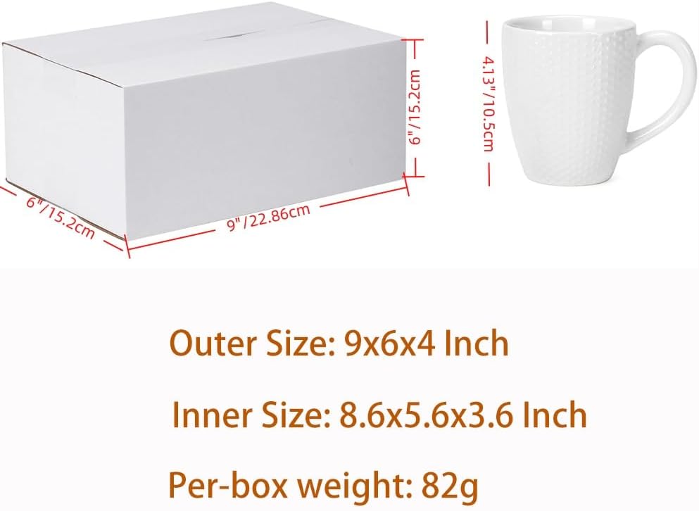 9x6x4 Shipping Boxes White Cardboard Mailing Boxes Single Wall Corrugated Box, 25 Pack