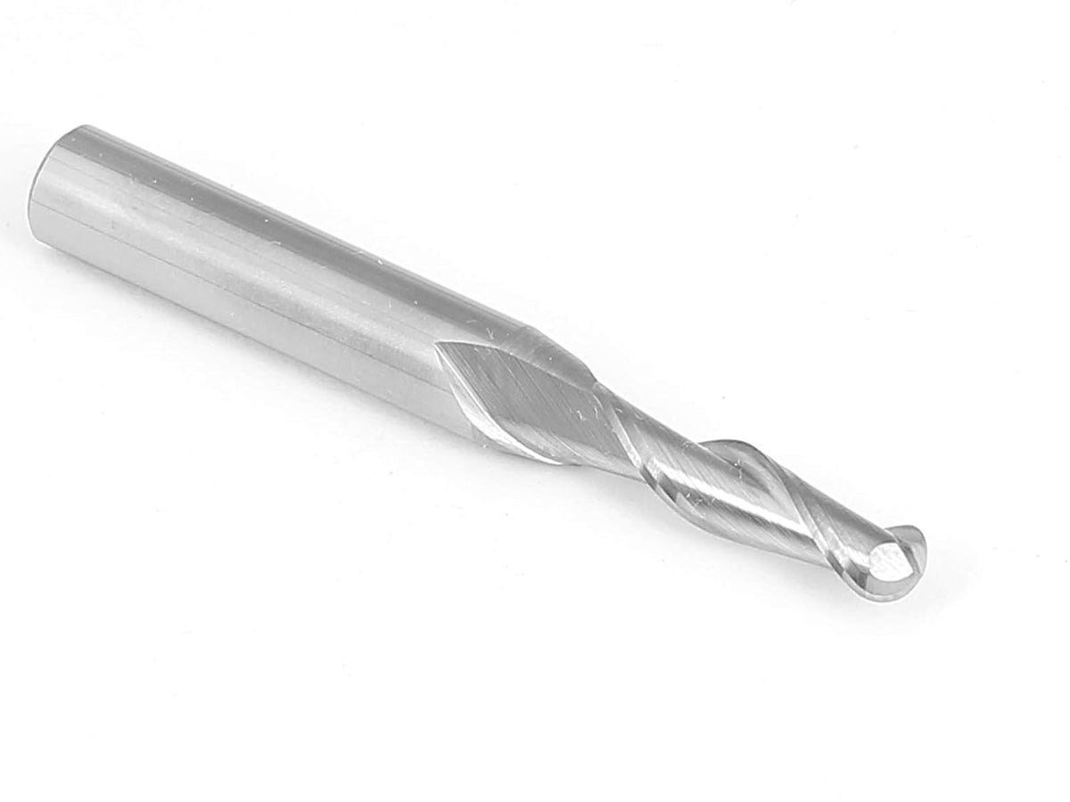 YONICO Carbide Ball Nose End Mill CNC Router Bits 2 Flute Spiral 3/16-Inch Dia. 1/4-Inch Shank 34212-SC