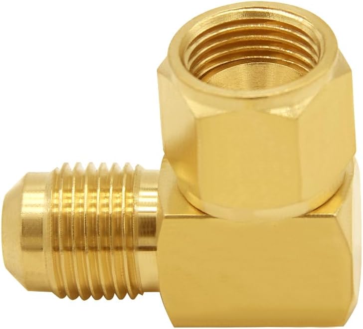 Joywayus 2 Pack Brass 3/8" Flare Swivel Female to Male Tube Elbow Fitting