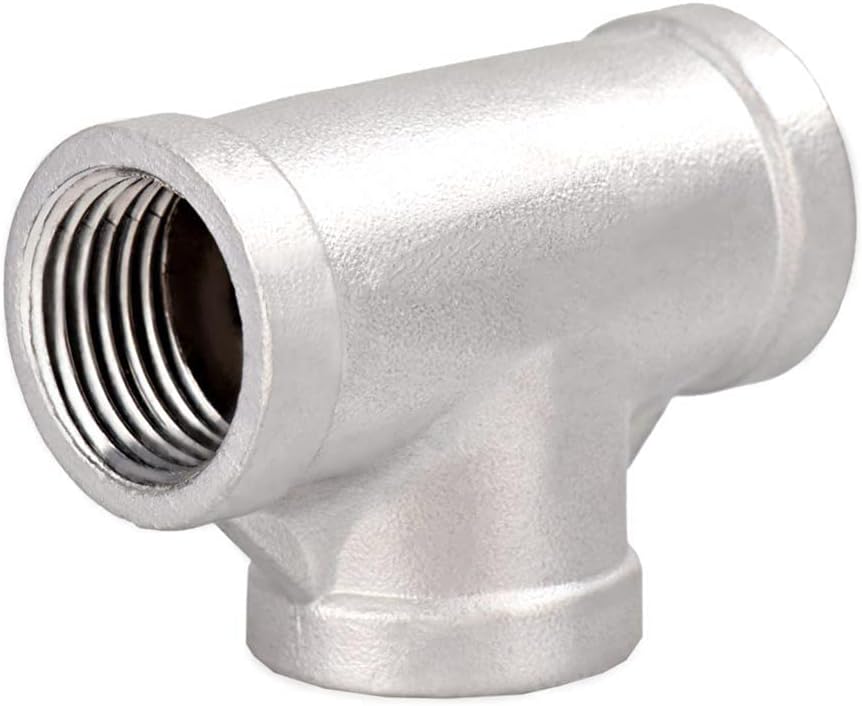 Beduan 2 PCS Stainless 3/4" Tee Female NPT T Shaped 3 Way Cast Pipe Fitting