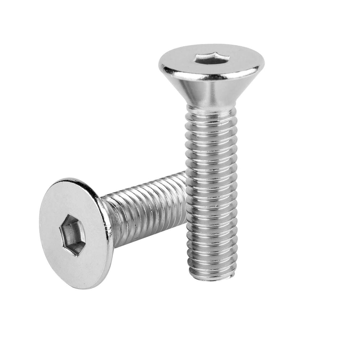 #6-32 x 3/4" Flat Head Socket Cap Screws Countersunk Bolts 304 Stainless Steel, Fully Thread, 50 PCS