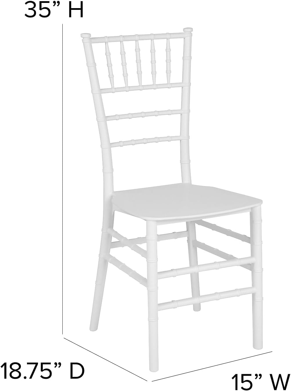 2 Pack HERCULES PREMIUM Series White Resin Stacking Chiavari Chair