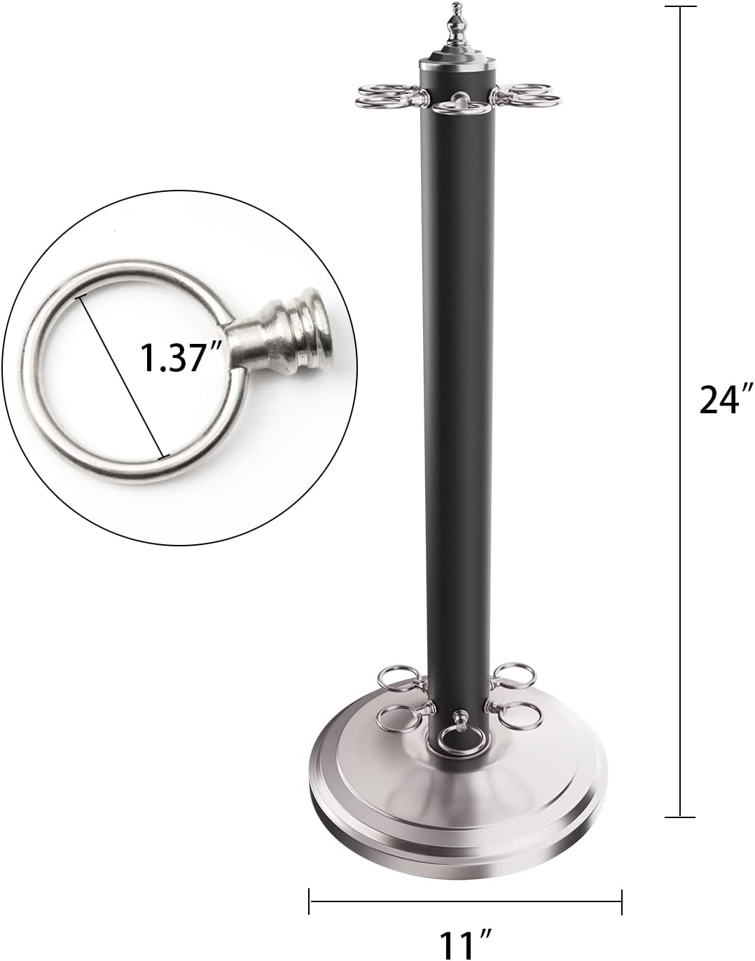 GSE Stand-Style Metal Billiard Pool Cue Rack, Holds 6 Pool Cue Sticks | Several Colors Available, Floor Stand