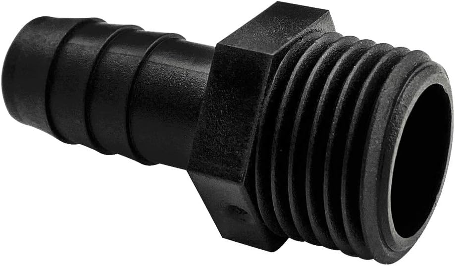 20 pcs 1/2" Barb x 1/2" NPT Male Connector, Plastic Hose Barb Fitting