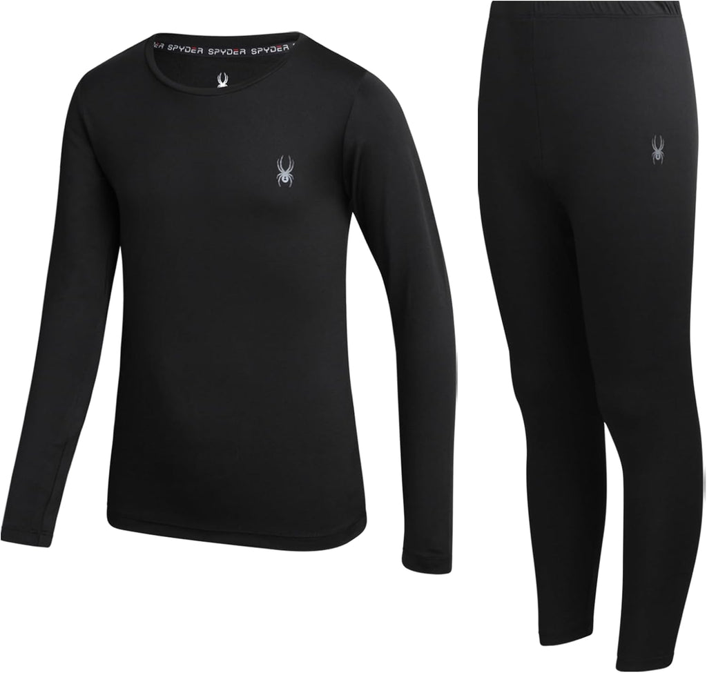 Kids Thermal Underwear Set - 2-Piece Moisture Wicking Stretch Soft | Soft Stretch Base Layer, Warm Breathable Comfort