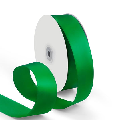 1-1/2 Inch 100 Yards Satin Ribbon Green, Solid Color Fabric Ribbon for Gift Wrapping, Wedding, Polyester Gift Ribbon