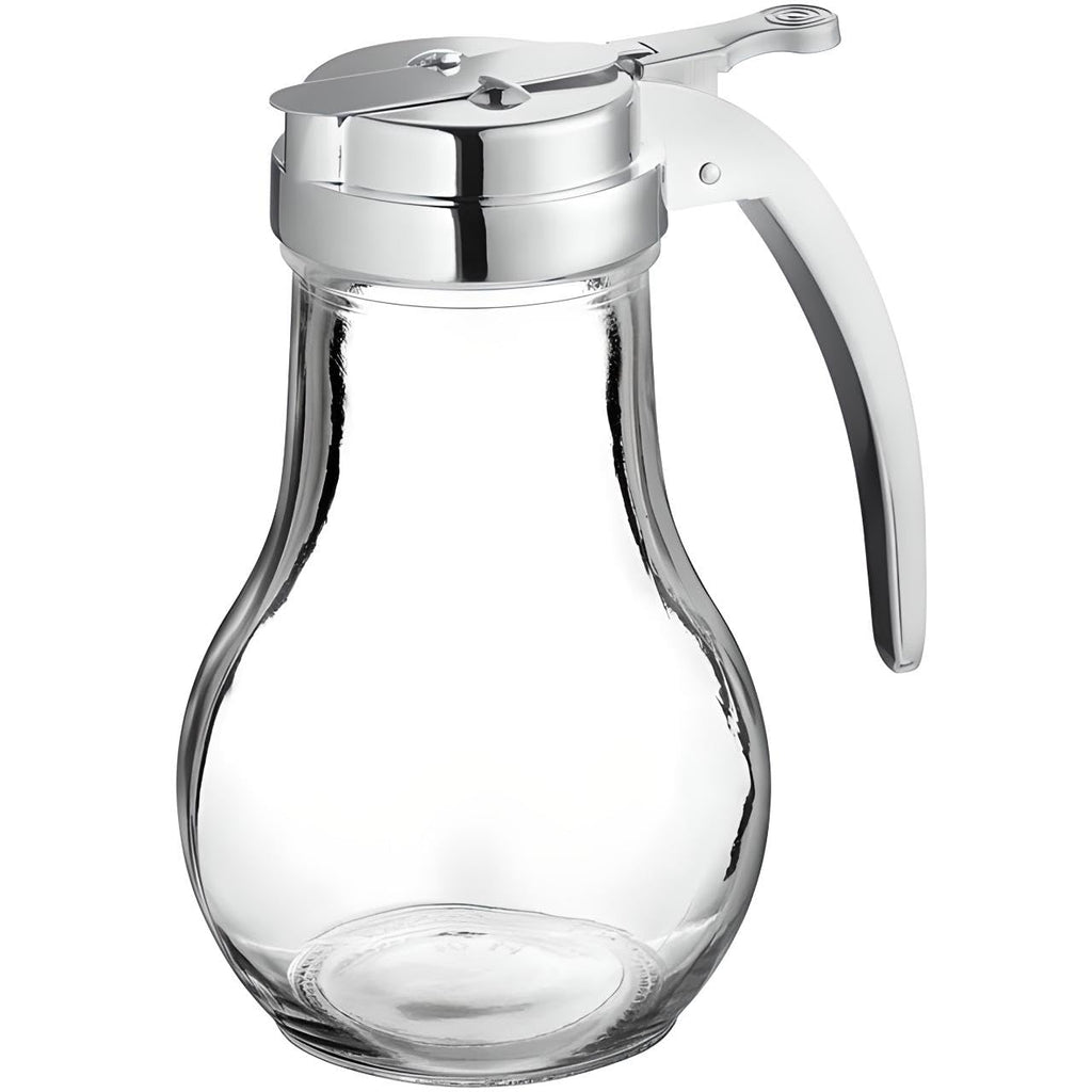 14-Ounce Glass Syrup Dispenser with Dispensing Thumb Lever