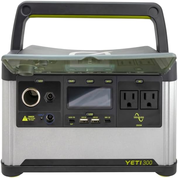 Yeti Portable Power Station, Yeti 300 + Nomad 50 Solar Generator, 297 Watt Hour LiFePO4 Battery, Water resistant &