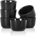 Mini Ramekins 2 OZ, Ceramic Dipping Sauce Cups, Set of 6, Black
