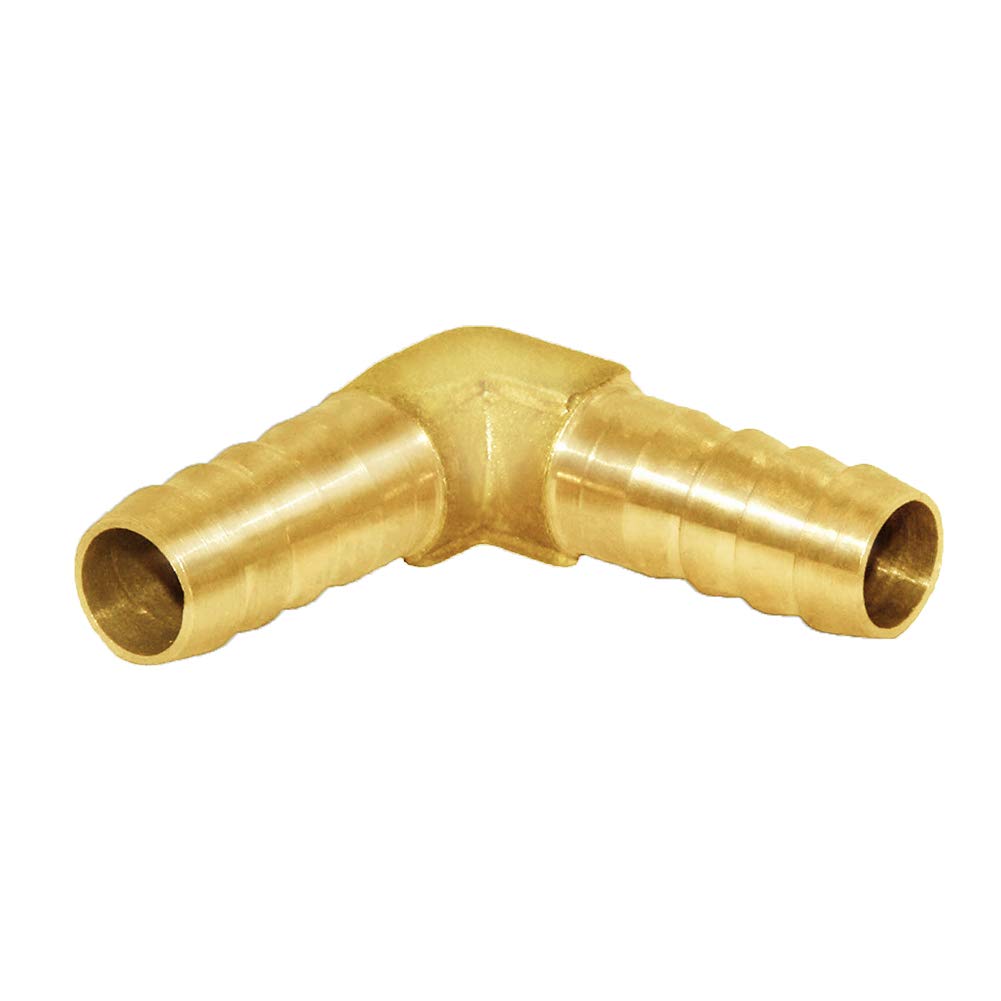 Joywayus 5PCS 1/4" Hose Barb Fitting Brass 90 Degree L Right Angle Elbow