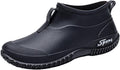 Women's Fashion Rain Boots Waterproof Non-Slip Deck Garden Shoes Low Top Round Wide Toe Flat Work Booties Lightweight