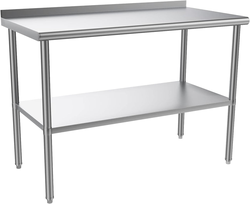 48'' x 24'' Stainless Steel Table for Prep & Work,Commercial Worktables & Workstations, NSF Heavy Dut Metal Table