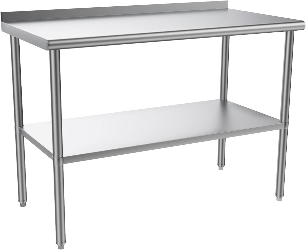 48'' x 24'' Stainless Steel Table for Prep & Work,Commercial Worktables & Workstations, NSF Heavy Dut Metal Table