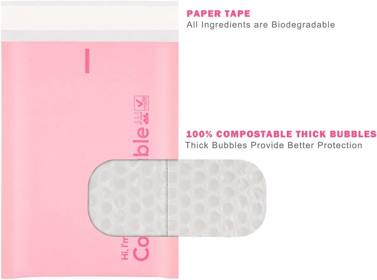 6x10 100% Biodegradable Bubble Mailers